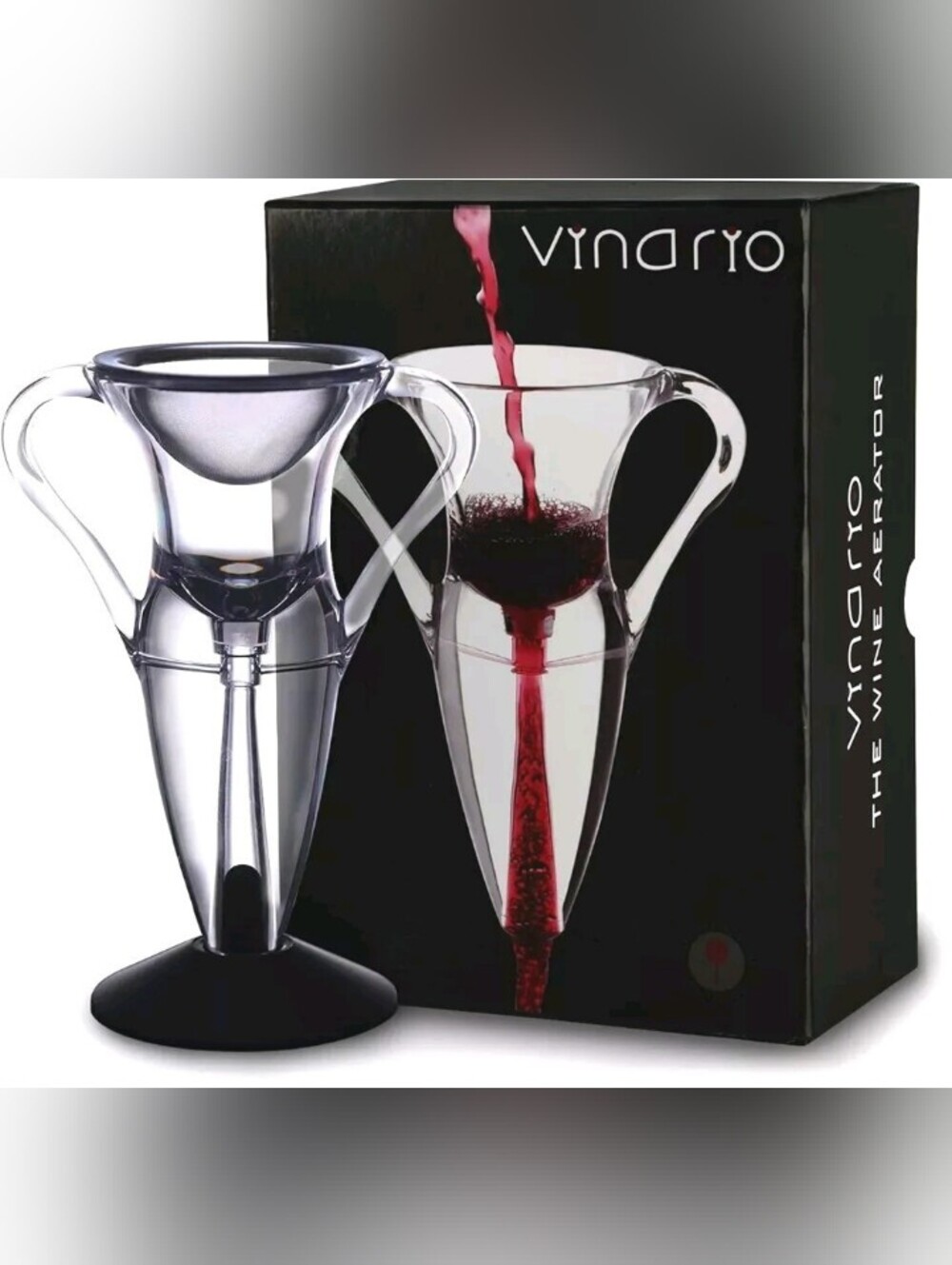 Vinario Premium Wine Aerator and Pourer for Red Wine + Stand & Carrying Pouch